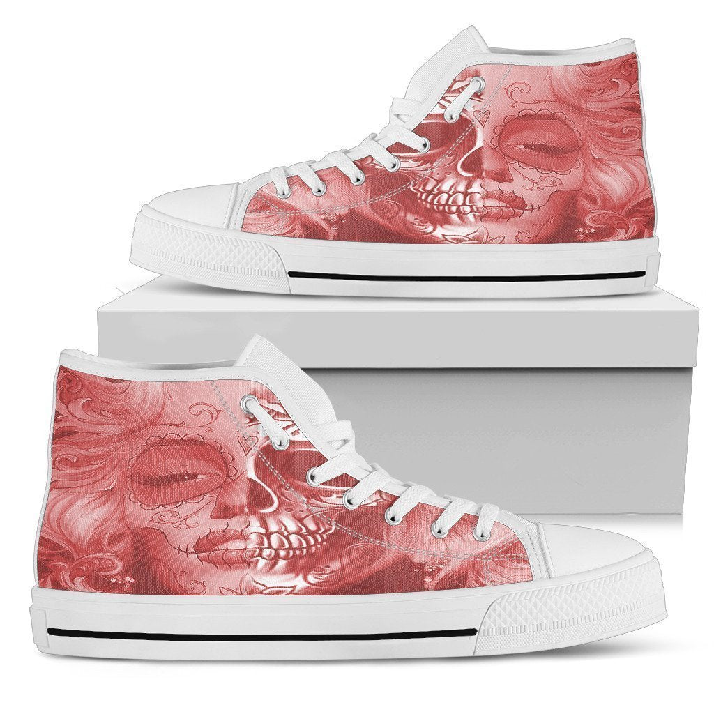 Beautiful Skull Face Women's High Top Shoe-6teenth Outlet-Womens High Top - White - Beautiful Skull Face Women's High Top Shoe white-US5.5 (EU36)-Vibe Cosy™