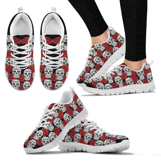 Skull Illustrator Sneakers - White-6teenth World™-Women's Sneakers-US5 (EU35)-Vibe Cosy™