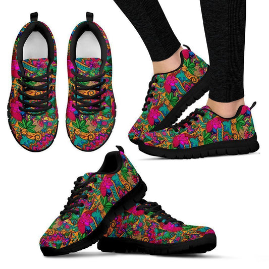 Psychedelic colors black Women's Sneakers-6teenth World™-Women's Sneakers-US5 (EU35)-Vibe Cosy™