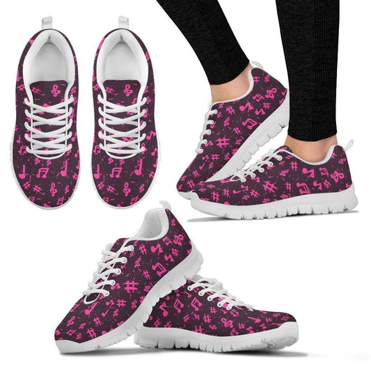 Pink Music Notes Women's Sneakers-6teenth World™-Women's Sneakers-US5 (EU35)-Vibe Cosy™