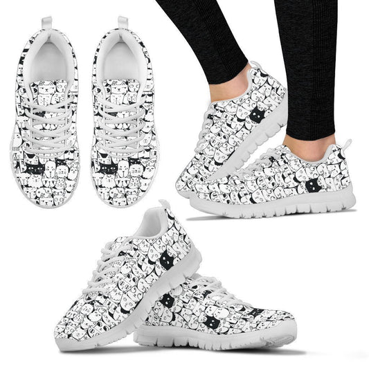 Black cat Women's Sneakers-6teenth World™-Women's Sneakers-US5 (EU35)-Vibe Cosy™