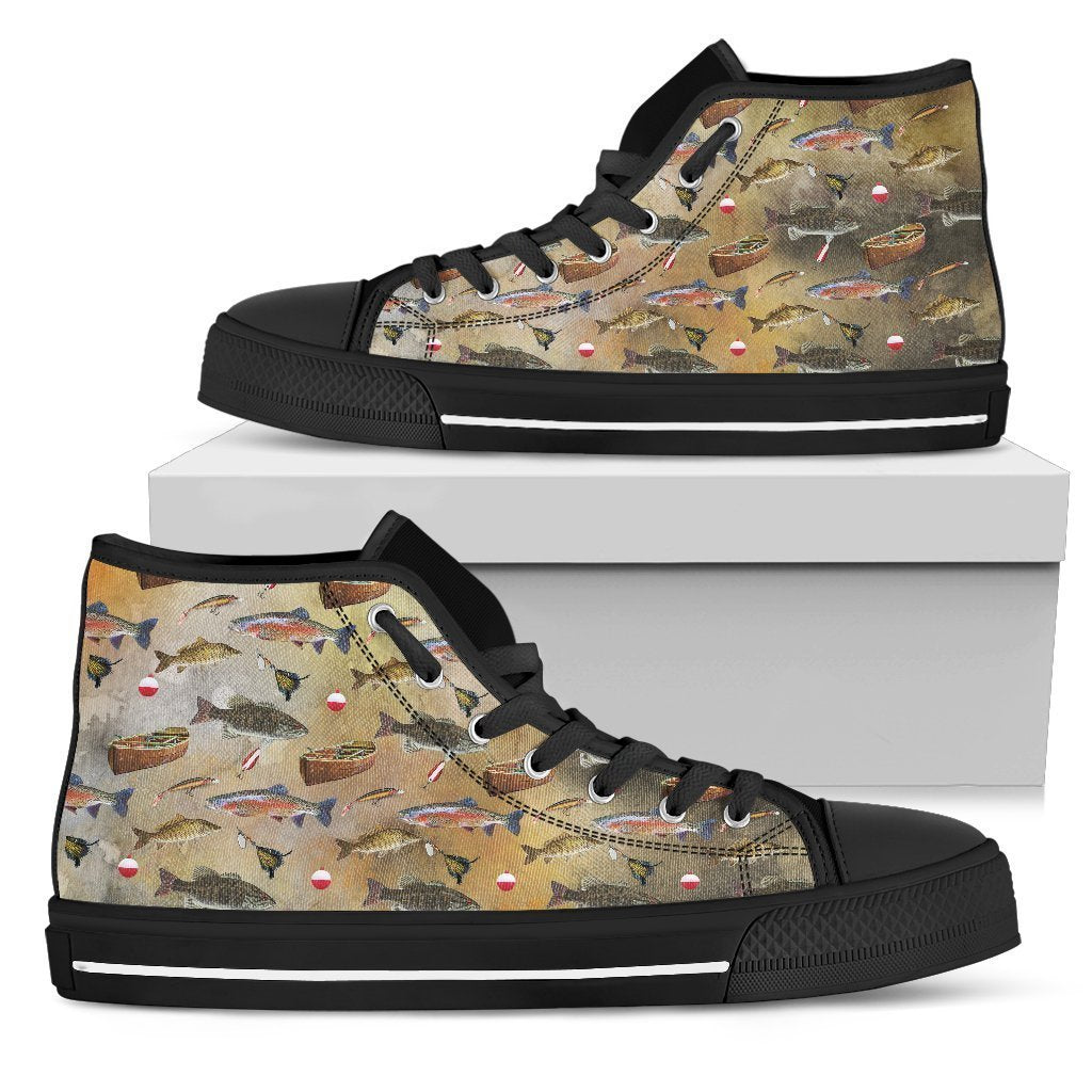 Swimming fish Women's High Tops-6teenth World™-Women's High Top Shoe-US5.5 (EU36)-Vibe Cosy™
