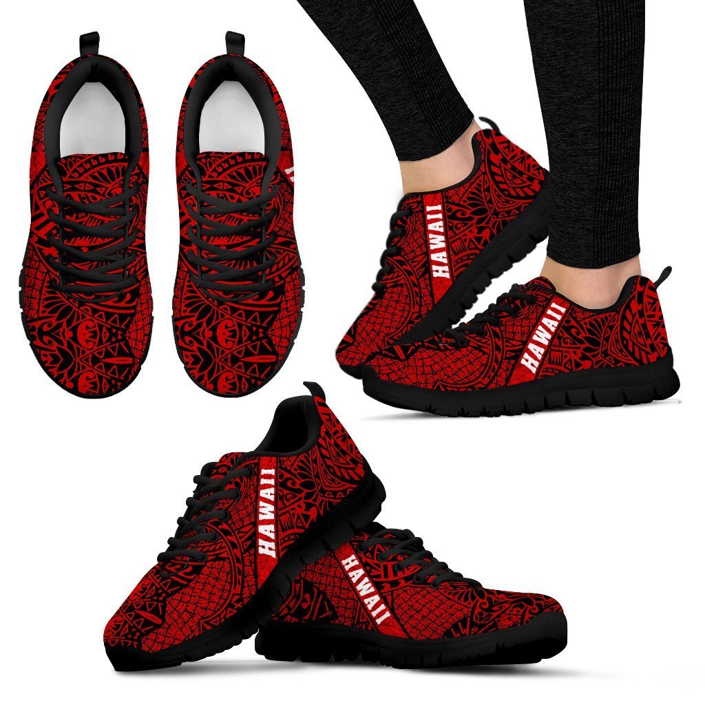 Hawaii Polynesian Sneakers 01 - AH - J9-SNEAKERS-Alohawaii-Women's Sneakers-US5 (EU35)-Black-Vibe Cosy™