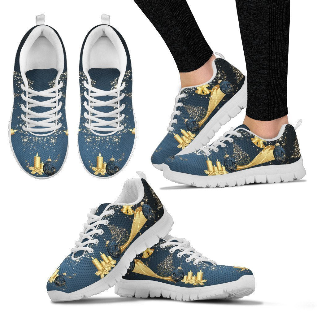 Gold Christmas Women's Sneakers-6teenth World™-Women's Sneakers-US5 (EU35)-Vibe Cosy™