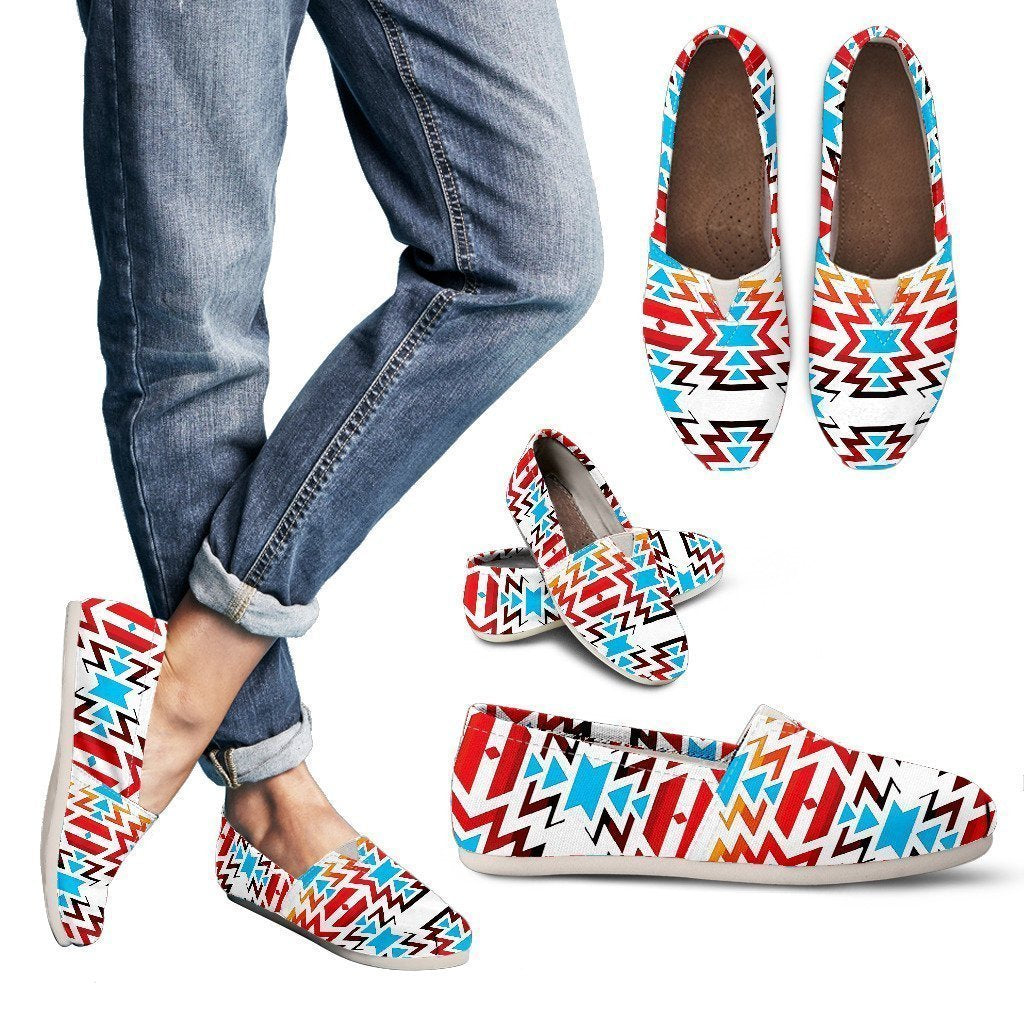White Fire and Turquoise Women's Casual Shoes-6teenth World™-Women's Casual Shoes-US6 (EU36)-Vibe Cosy™