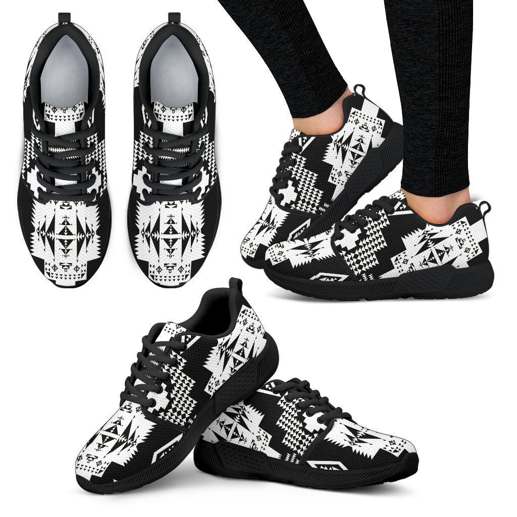 Seven Tribes Black with White Sopo Women's Athletic Sneakers-6teenth World™-Women's Athletic Sneakers-US5 (EU35)-Vibe Cosy™