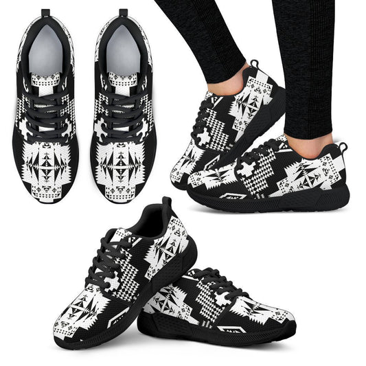 Seven Tribes Black with White Sopo Women's Athletic Sneakers-6teenth World™-Women's Athletic Sneakers-US5 (EU35)-Vibe Cosy™