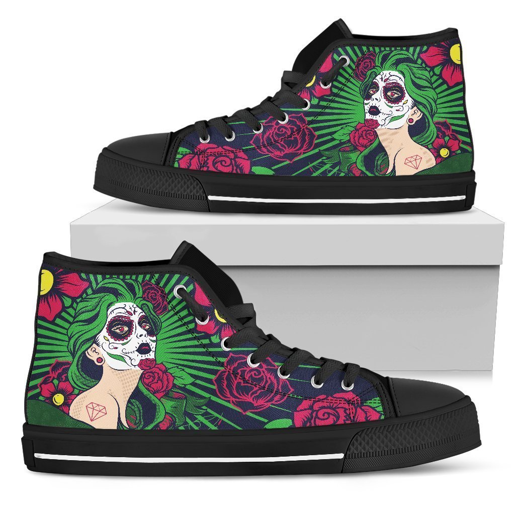 Sugar Skull-shoes-6teenth Outlet-Mens High Top - Black - Sugar Skull-US5 (EU38)-Vibe Cosy™