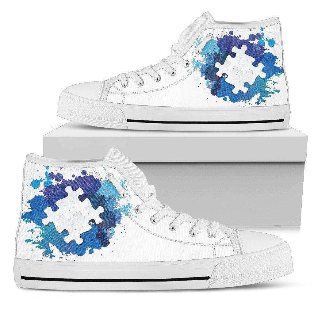 Autism Shoes-Shoes-6teenth Outlet-Mens High Top - White - Autism Shoes-US5 (EU38)-Vibe Cosy™