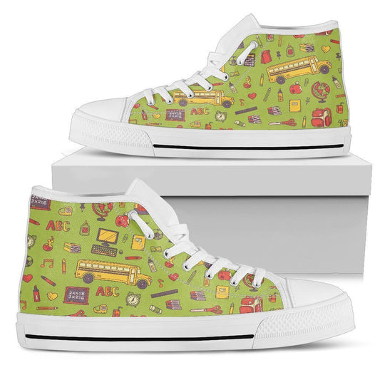 Back 2 School Green HIGH TOP-6teenth World™-Women's High Top Shoe-US5.5 (EU36)-Vibe Cosy™