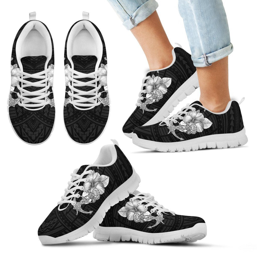 Hibiscus Polynesian Sneakers - AH-SNEAKERS-Alohawaii-Kid's Sneakers-11 CHILD (EU28)-White-Vibe Cosy™