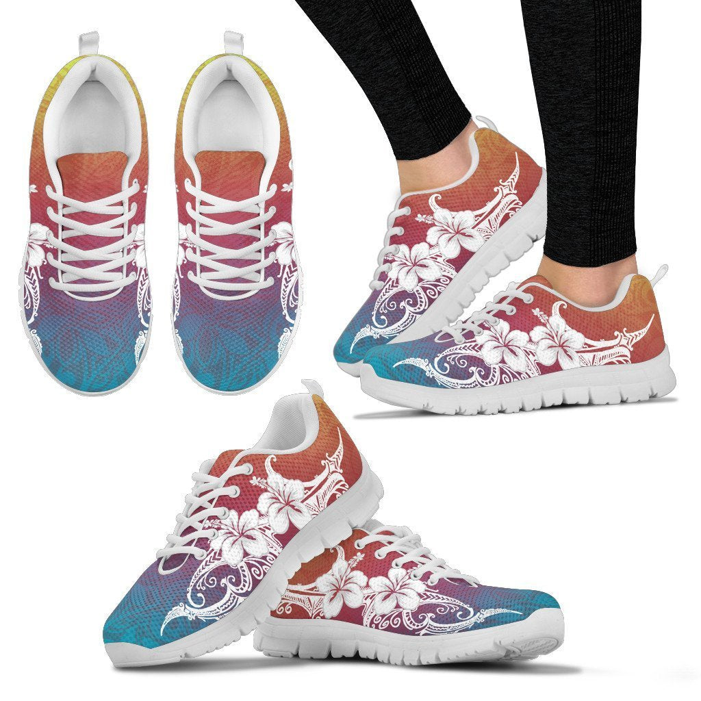 Hibiscus Polynesian Light Style Sneakers - AH-SNEAKERS-Alohawaii-Women's Sneakers-US5 (EU35)-White-Vibe Cosy™