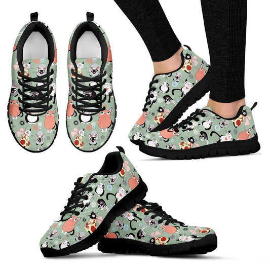 Coloruful Cats Women's Sneakers-6teenth World™-Women's Sneakers-US5 (EU35)-Vibe Cosy™