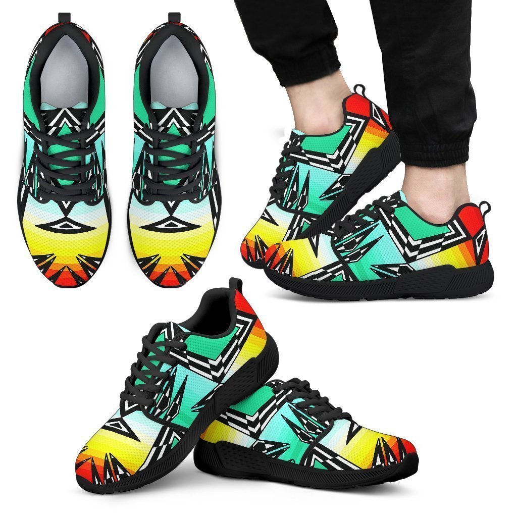 fire and turquoise gradient II Sopo Men's Athletic Sneakers-6teenth World™-Men's Athletic Sneakers-US5 (EU38)-Vibe Cosy™