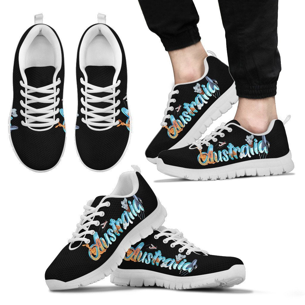 Australia Shoes With Symbol Sneakers Black/White NN8-SNEAKERS-HP Arts-Men's Sneakers - White - 4-US5 (EU38)-White-Vibe Cosy™