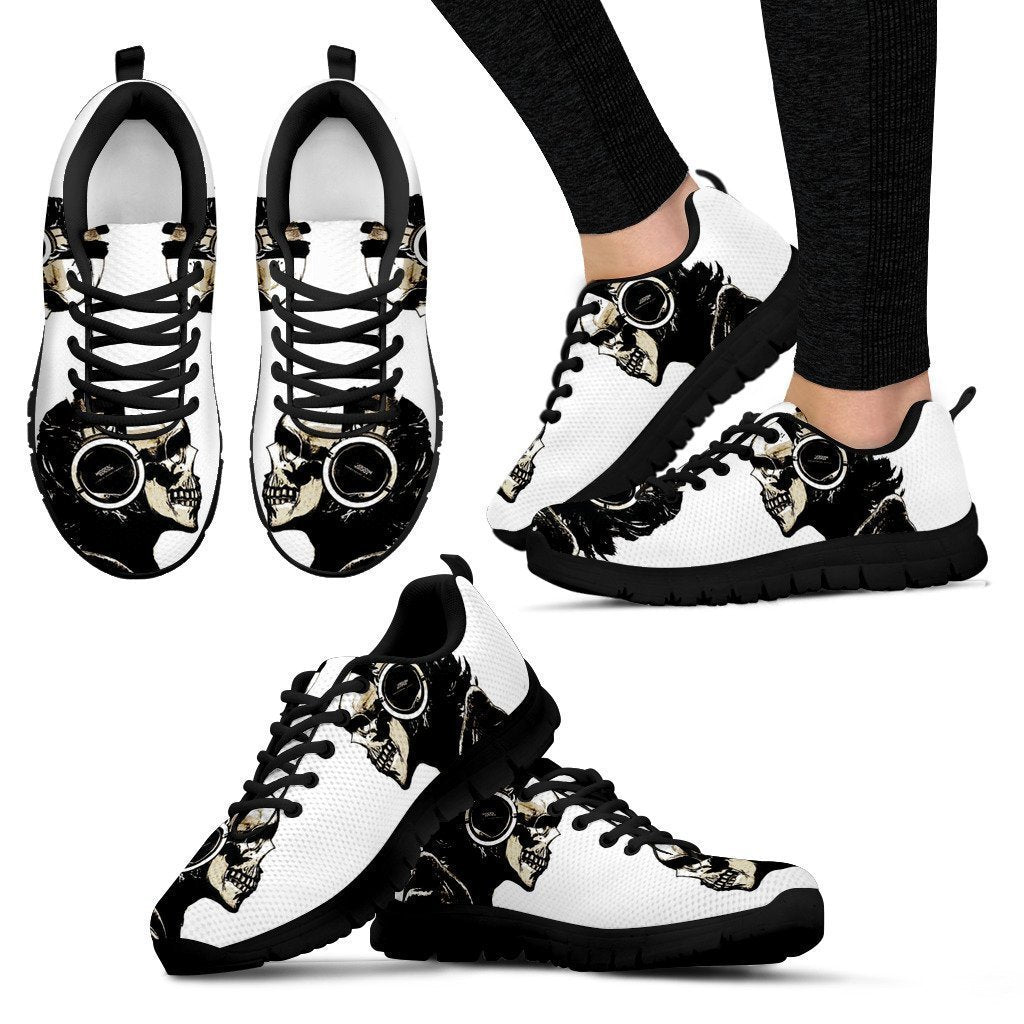 Skull Shoes-T-Shirts-6teenth Outlet-Women's Sneakers - Black - Skull Shoes-US5 (EU35)-Vibe Cosy™