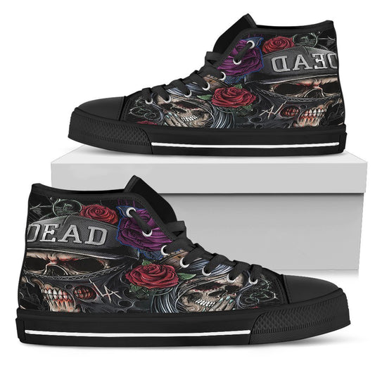 Day of The Dead Men's High Top Shoe-6teenth Outlet-Mens High Top - Black - Day of The Dead Men's High Top Black Shoe-US5 (EU38)-Vibe Cosy™