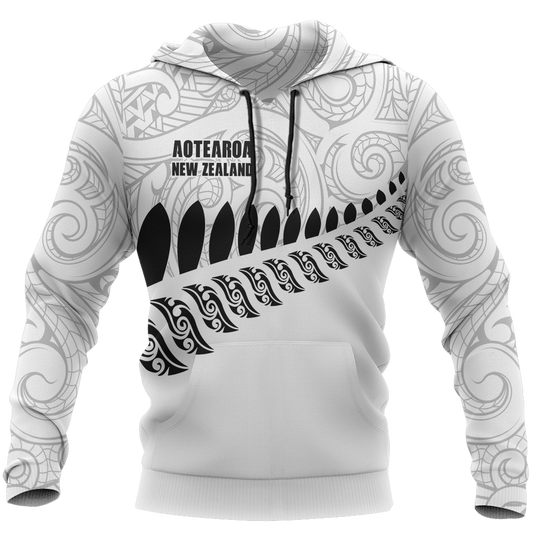 New Zealand Aotearoa Pullover Hoodie White Ver HC1003-Apparel-Huyencass-Hoodie-S-Vibe Cosy™
