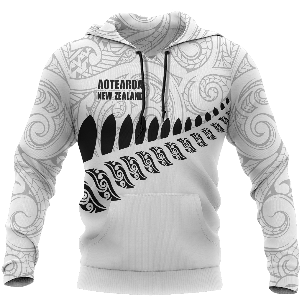New Zealand Aotearoa Pullover Hoodie White Ver NVD-Apparel-Dung Van-Hoodie-S-Vibe Cosy™