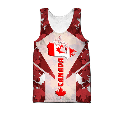 Canada 3dall over printed maple leaf generation-Apparel-PL8386-Tank Top-S-Vibe Cosy™