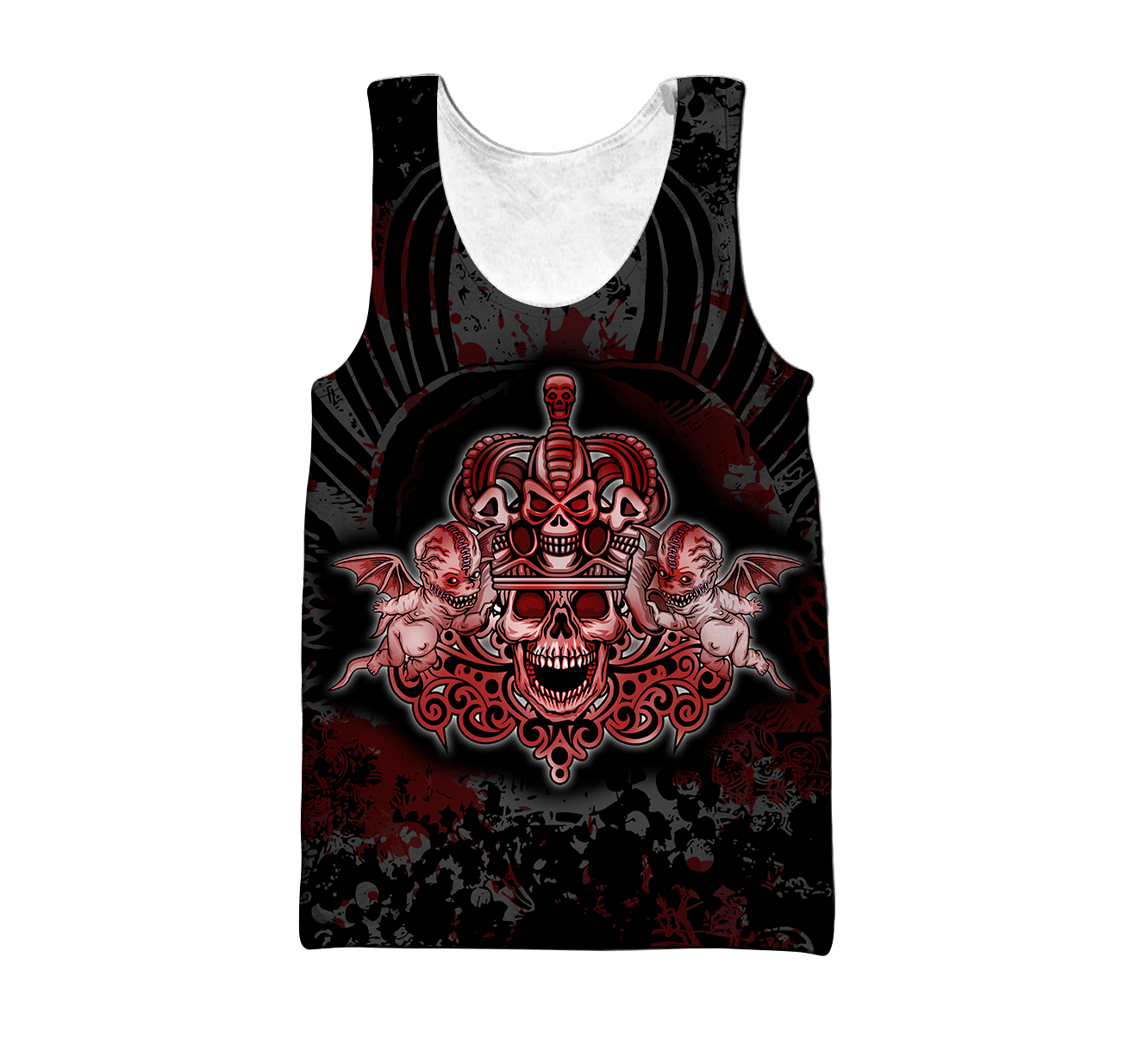Gothic coat of arms with skull and angels 3D all over printed for men and women HHT14082003