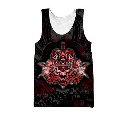 Gothic coat of arms with skull and angels 3D all over printed for men and women HHT14082003