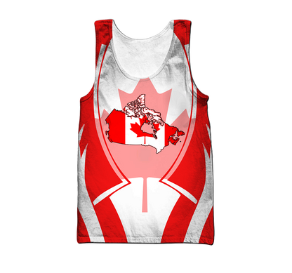 Canada In My Heart Red Maple Leaf Hoodie-HHT09072010-Apparel-PL8386-Tank Top-S-Vibe Cosy™