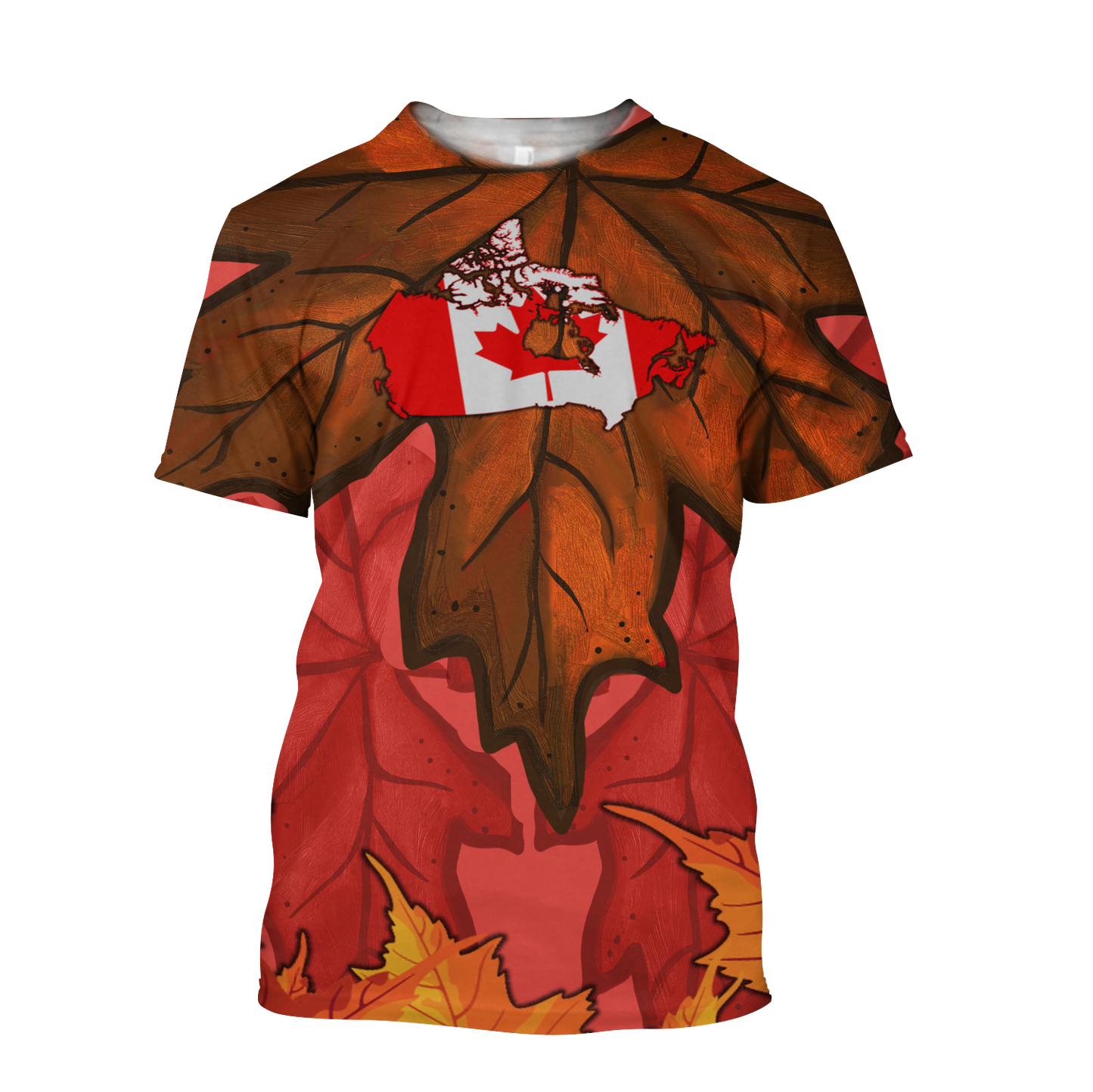 Canada Maple Leaf Autumn Hoodie-HHT08072008-Apparel-PL8386-T-Shirt-S-Vibe Cosy™