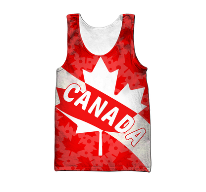 Canada All Over Print Hoodie Maple Leaf-Apparel-PL8386-Tank Top-S-Vibe Cosy™