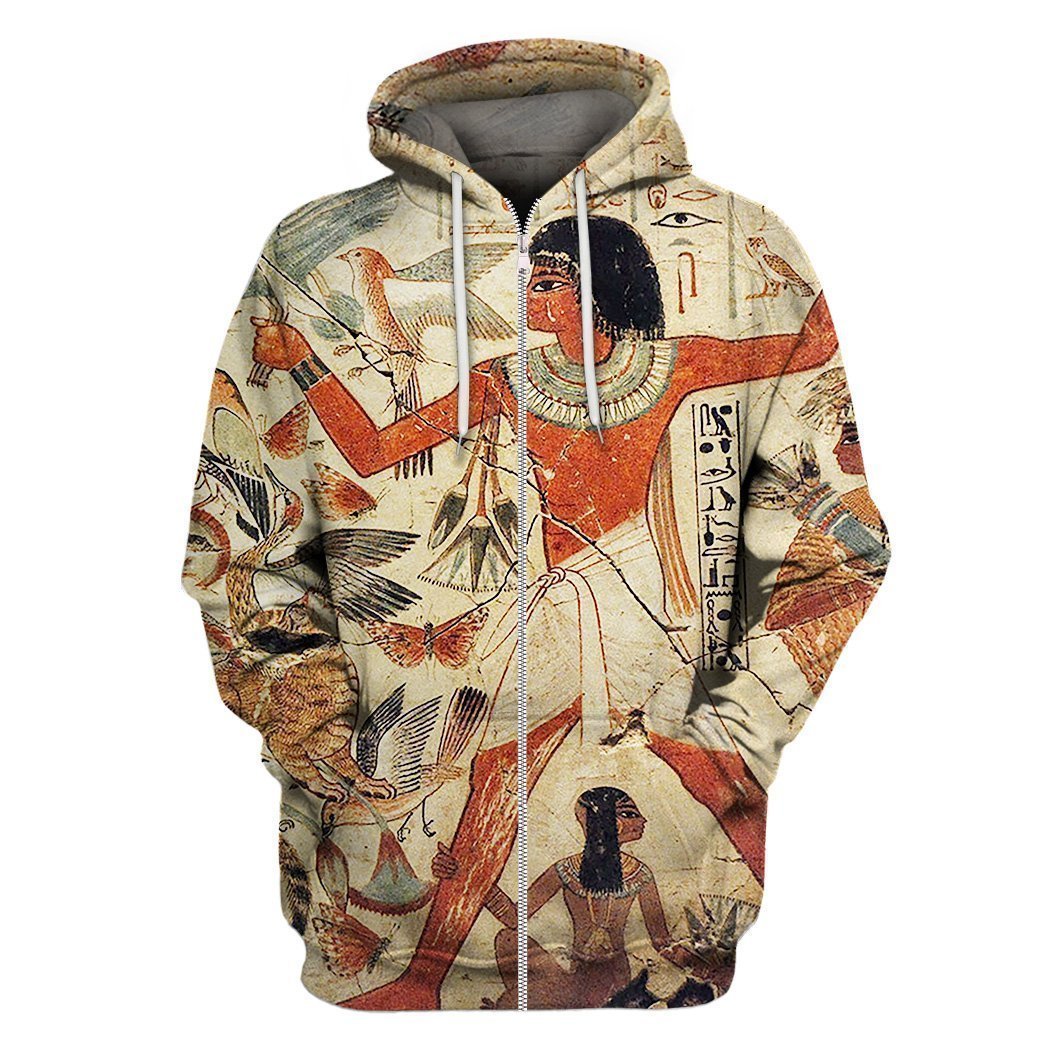 All Over Printed Ancient Egyptian Words-Apparel-HbArts-Zipped Hoodie-S-Vibe Cosy™