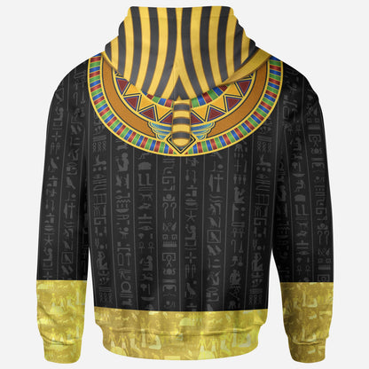 African Hoodie - Pharaoh Cosplay All Over Hoodie-ALL OVER PRINT HOODIES (A)-HPArt-Men-XXXL-Black-Vibe Cosy™