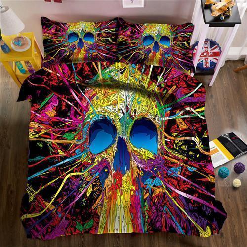 Watercolor Skull Bedding-Bedding Set-6teenth Outlet-US Twin-Vibe Cosy™