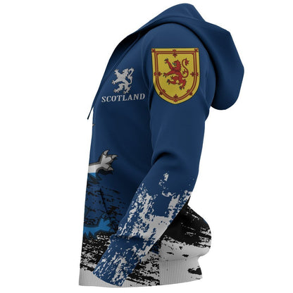 Rampant Lion of The Royal Arms of Scotland Hoodie-Apparel-HD09-Zip Hoodie-S-Vibe Cosy™