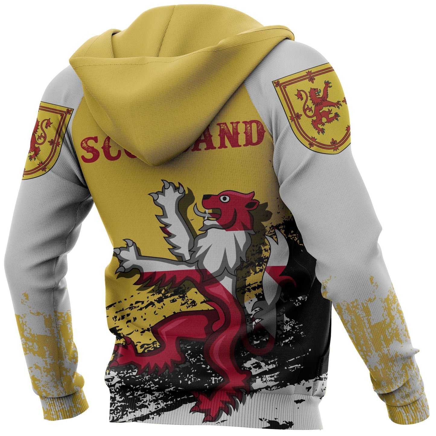 Rampant Lion of The Royal Arms of Scotland Hoodie Yellow-Apparel-HD09-Zip Hoodie-S-Vibe Cosy™