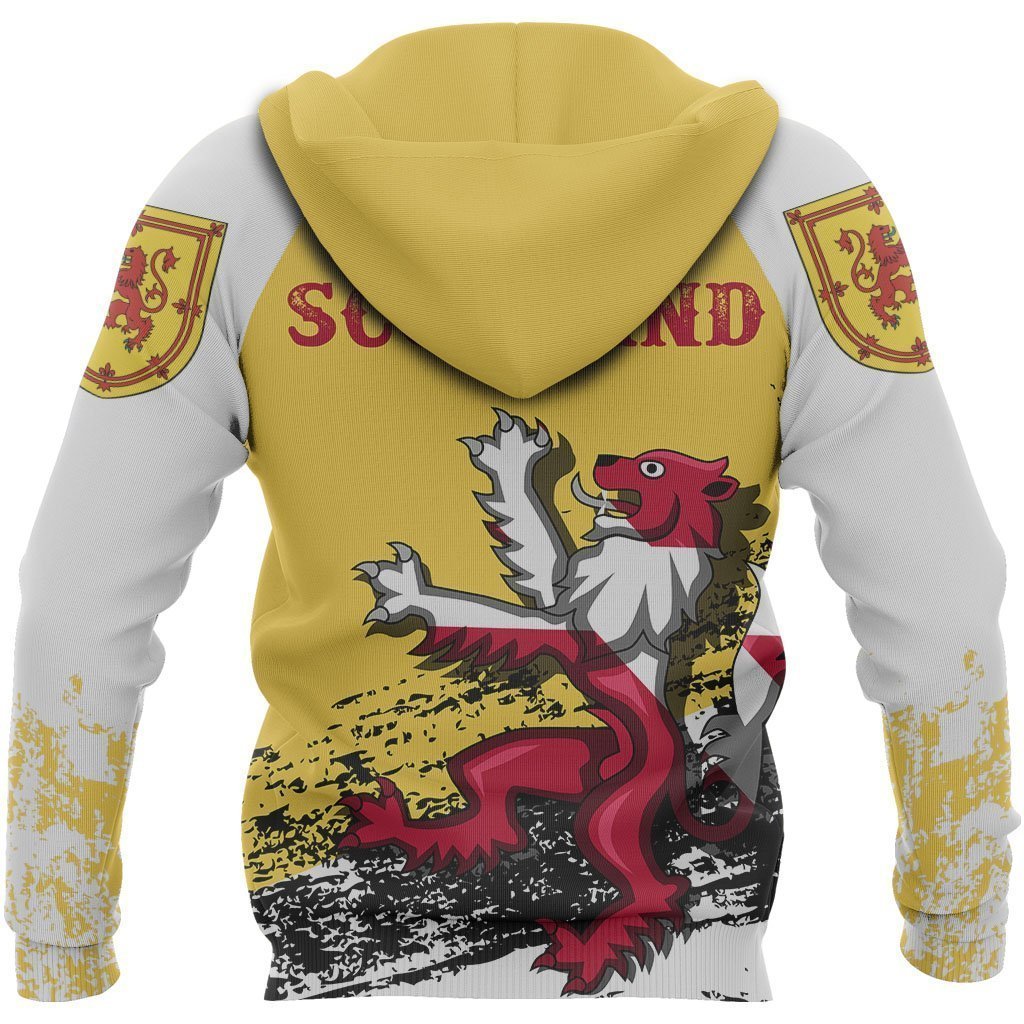 Rampant Lion of The Royal Arms of Scotland Hoodie Yellow-Apparel-HD09-Zip Hoodie-S-Vibe Cosy™