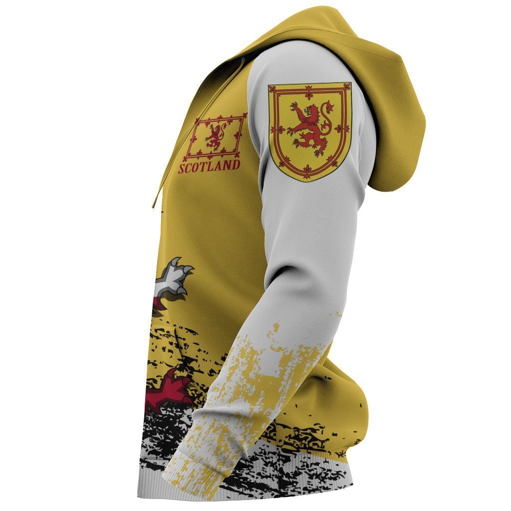 Rampant Lion of The Royal Arms of Scotland Hoodie Yellow-Apparel-HD09-Zip Hoodie-S-Vibe Cosy™