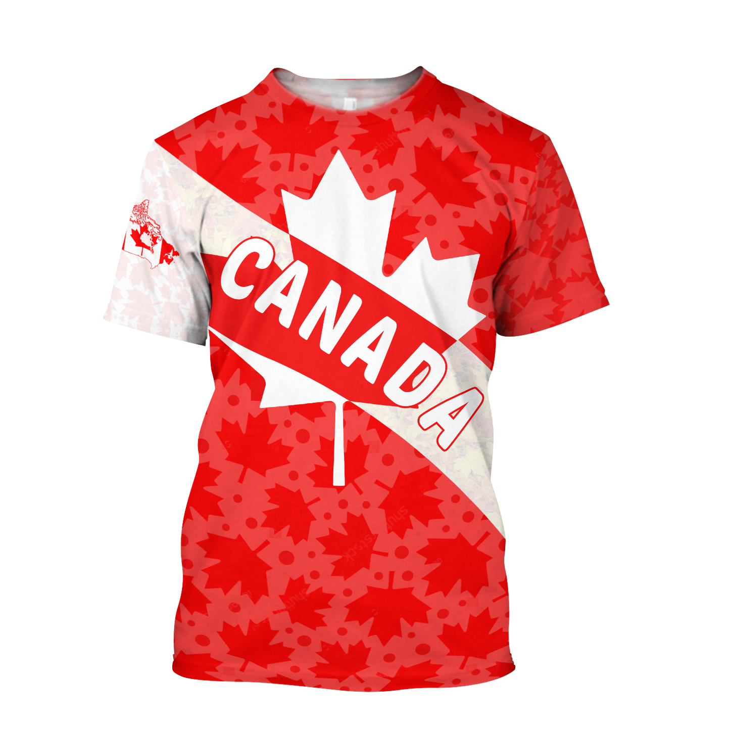 Canada All Over Print Hoodie Maple Leaf-Apparel-PL8386-T-Shirt-S-Vibe Cosy™