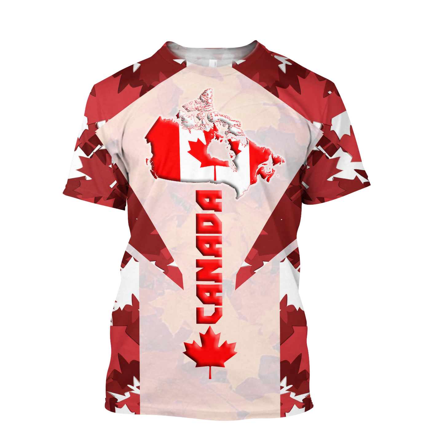 Canada 3dall over printed maple leaf generation-Apparel-PL8386-T-Shirt-S-Vibe Cosy™