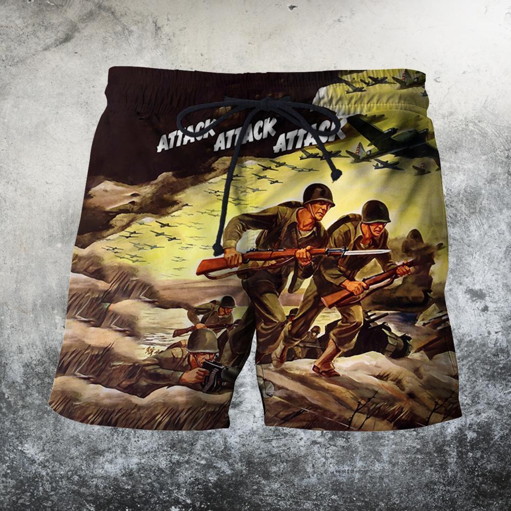 Beautiful World War II Shirts-Apparel-HP Arts-SHORTS-S-Vibe Cosy™