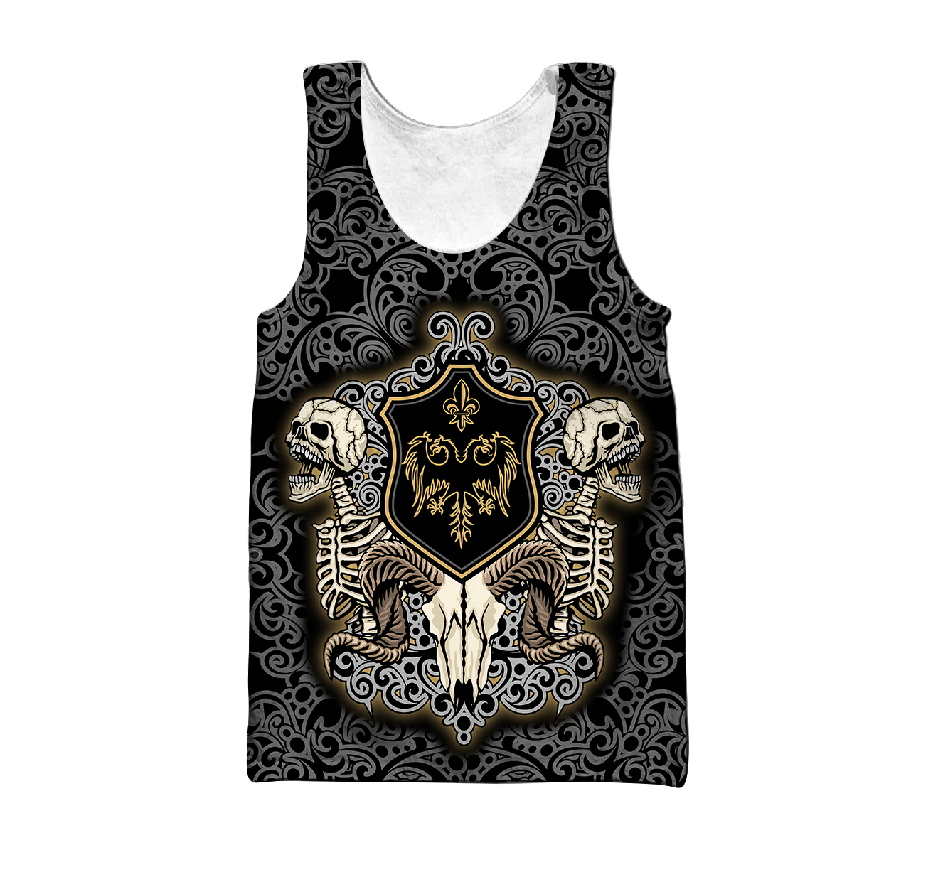 Gothic sign with skull and skeleton 3D all over printed for men and women HHT14082004