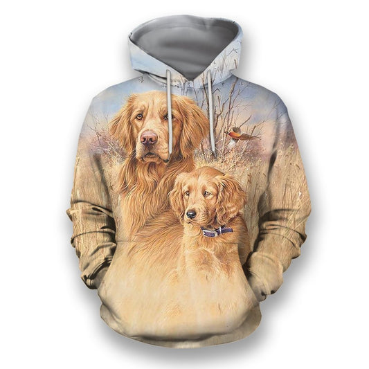 All Over Print Golden Retriever Shirts-Apparel-HbArts-Hoodie-S-Vibe Cosy™