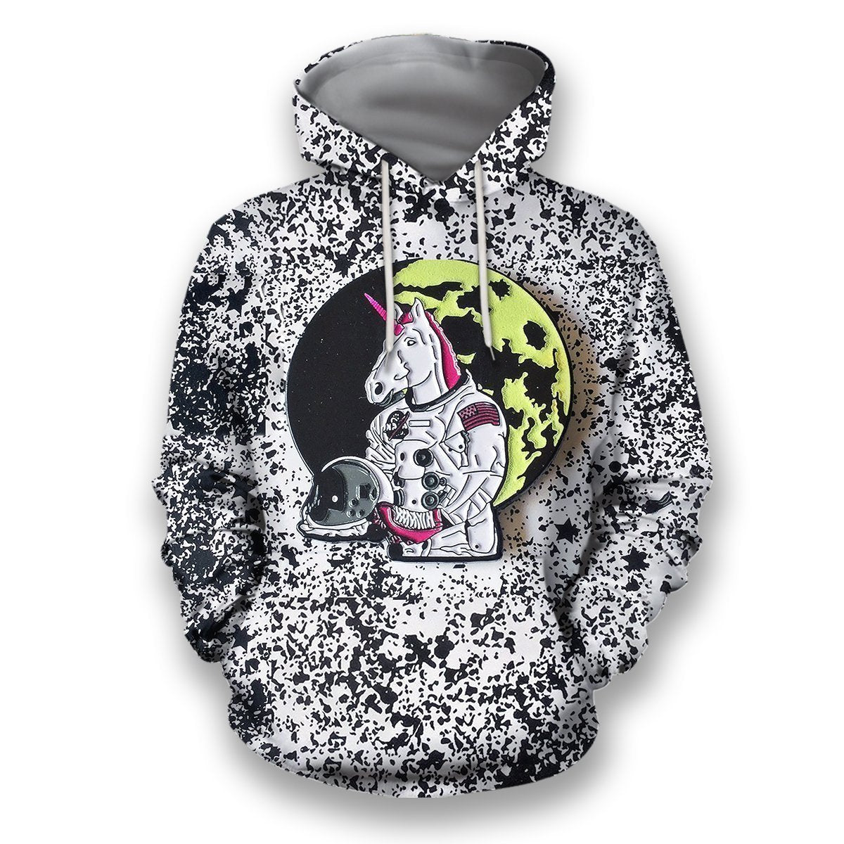 3D all over print astronaut unicorn-Apparel-HbArts-Hoodie-S-Vibe Cosy™