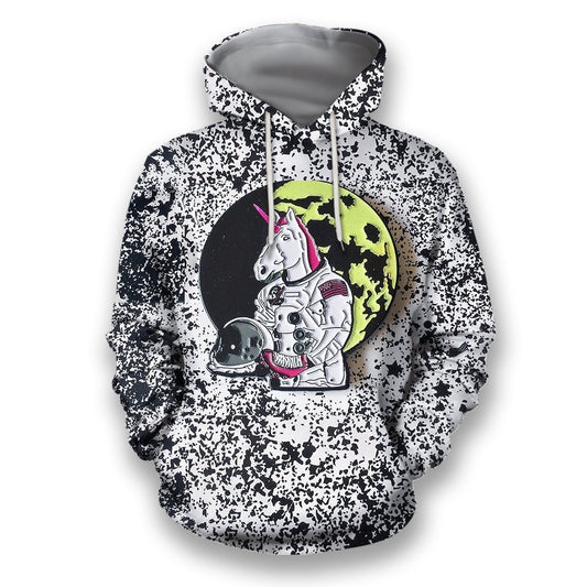 3D all over print astronaut unicorn-Apparel-HbArts-Hoodie-S-Vibe Cosy™