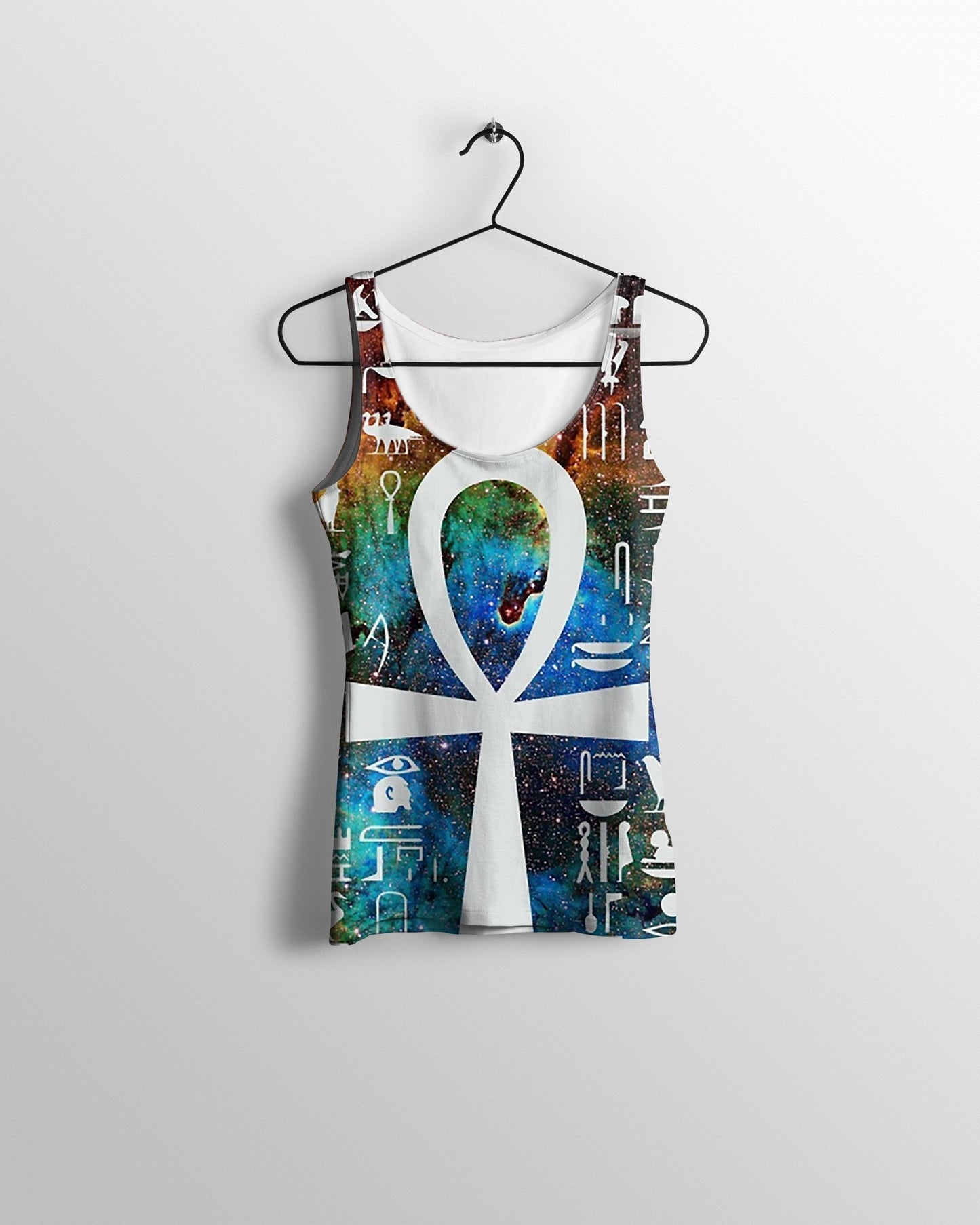 All Over Printed Egyptian Cross Galaxy-Apparel-HbArts-Tank top-S-Vibe Cosy™