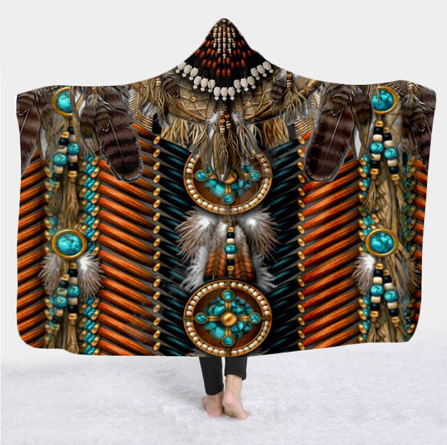 Native American Hooded Blanket
