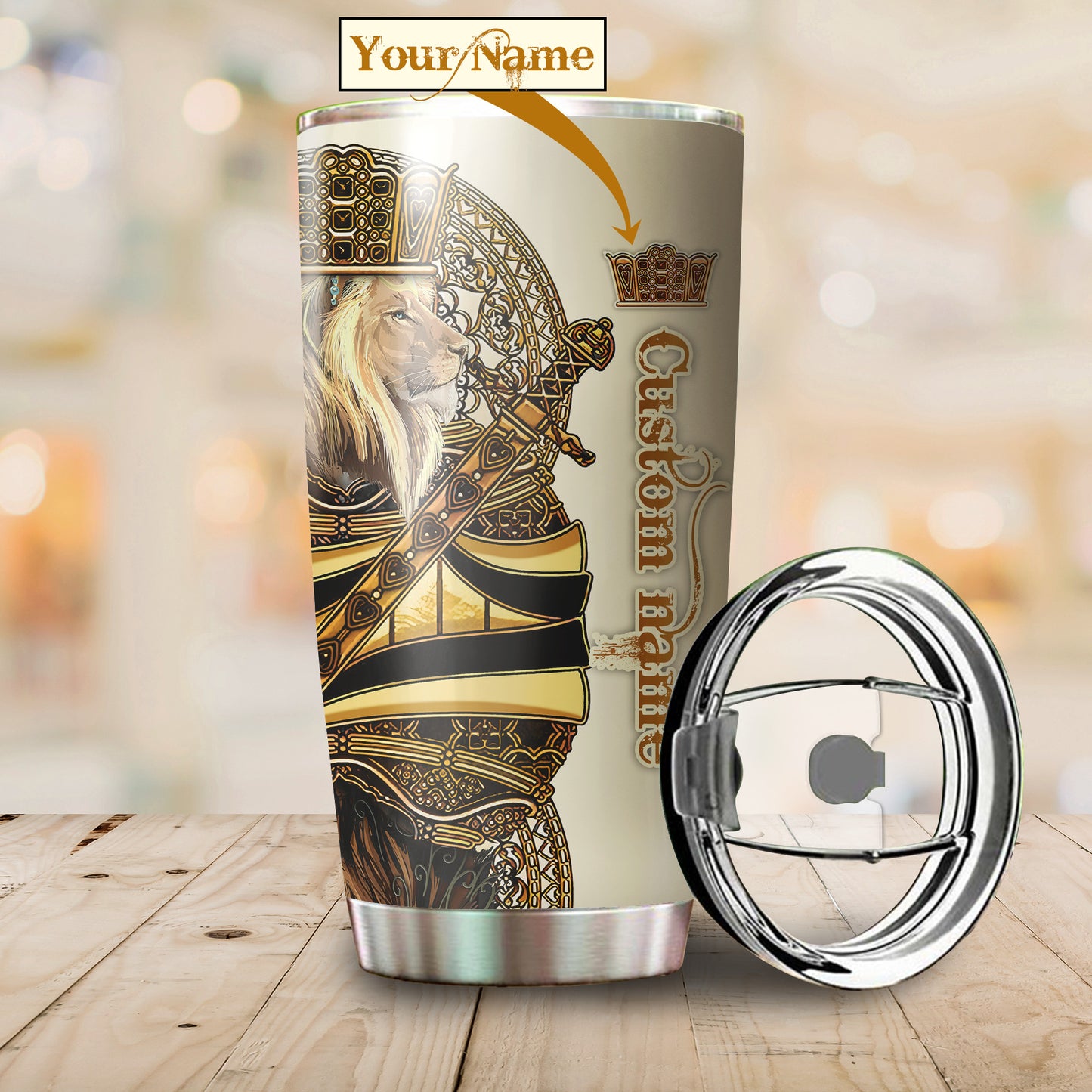 Custom Name King Lion Tumbler