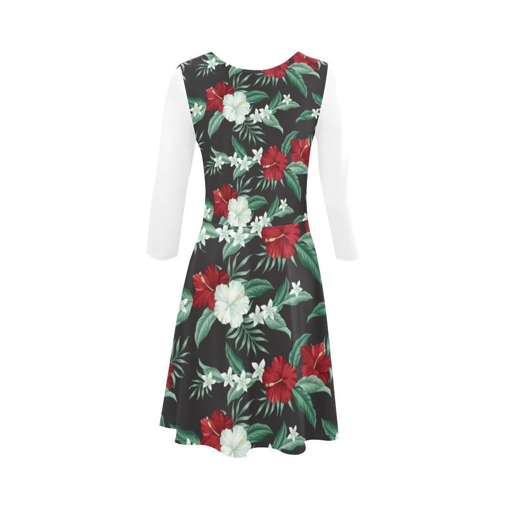Hibiscus Sundress 07 - AH-SLEEVE SUNDRESSES-e-joyer-XS-White-Sundress-Vibe Cosy™