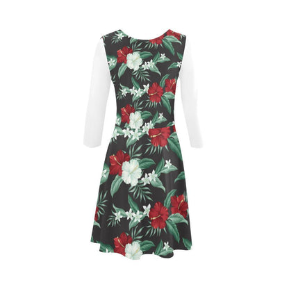 Hibiscus Sundress 07 - AH-SLEEVE SUNDRESSES-e-joyer-XS-White-Sundress-Vibe Cosy™