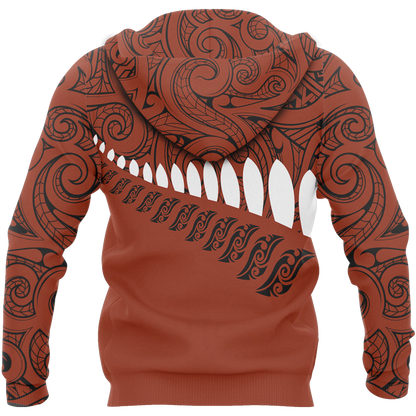 New Zealand Aotearoa Pullover Hoodie Red HC-Apparel-Huyencass-Hoodie-S-Vibe Cosy™