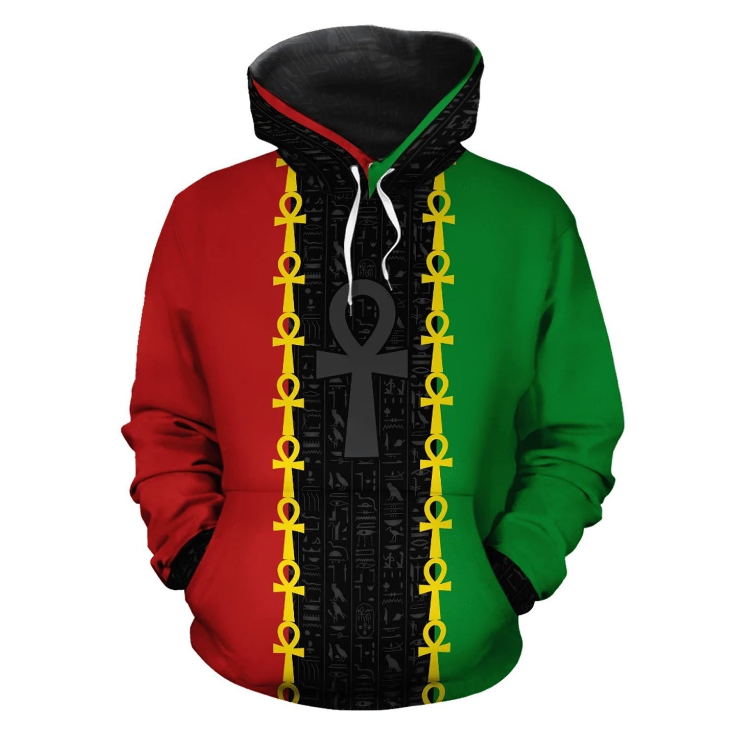 African Hoodie - Africa Reggae Ankh 1st-ALL OVER PRINT HOODIES-HPArt-Men-S-Black-Vibe Cosy™